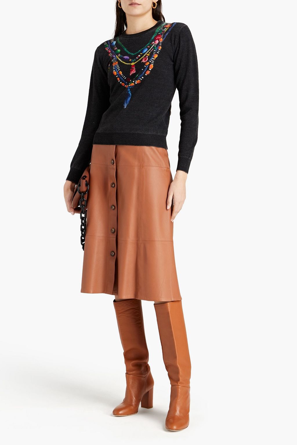 STELLA JEAN Printed merino wool and cashmere-blend sweater