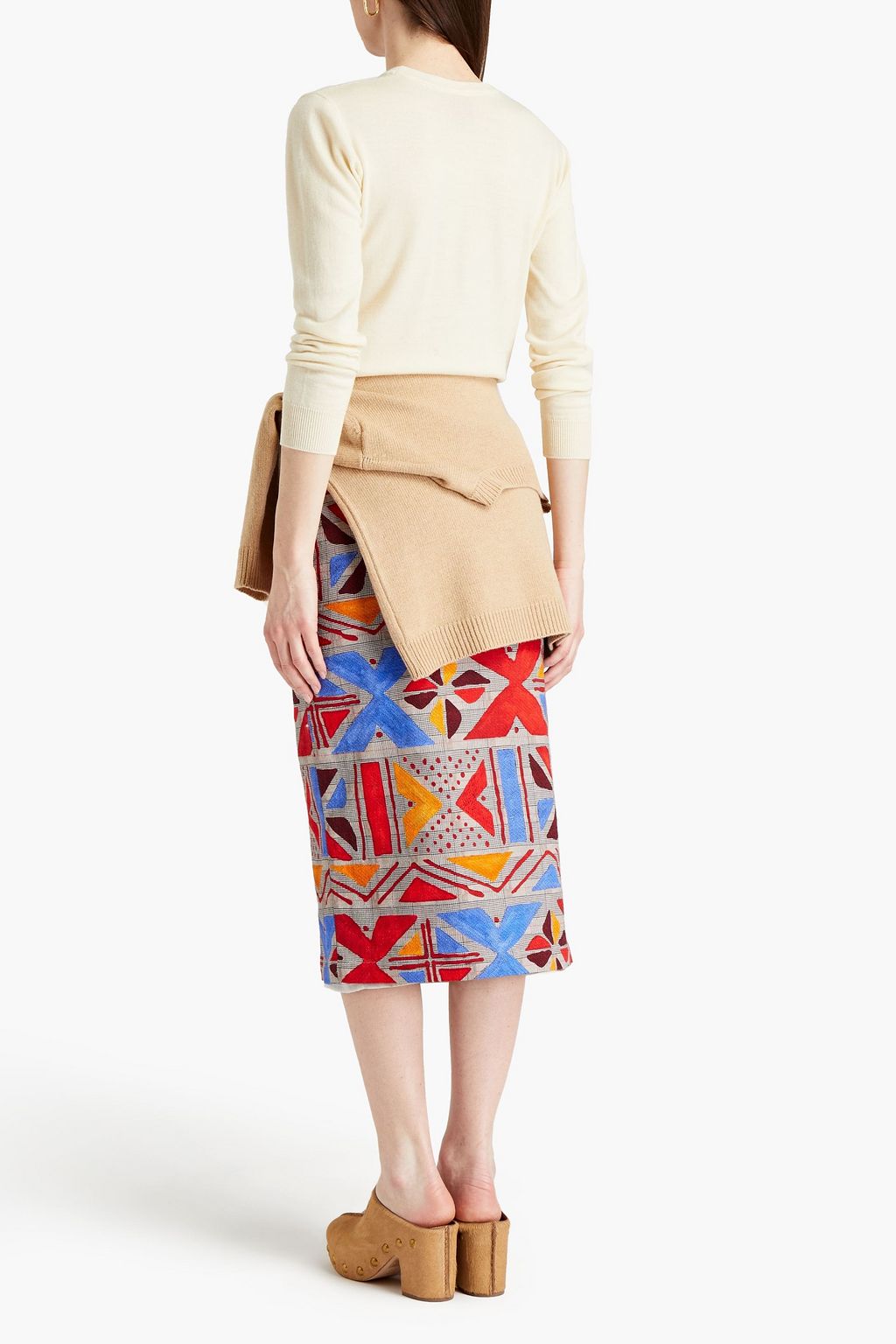 STELLA JEAN Printed merino wool and cashmere-blend sweater