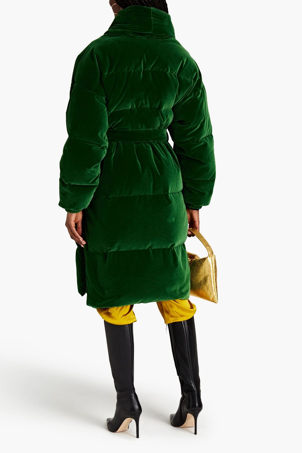 ALEXANDRE VAUTHIER Belted quilted cotton-velvet down coat