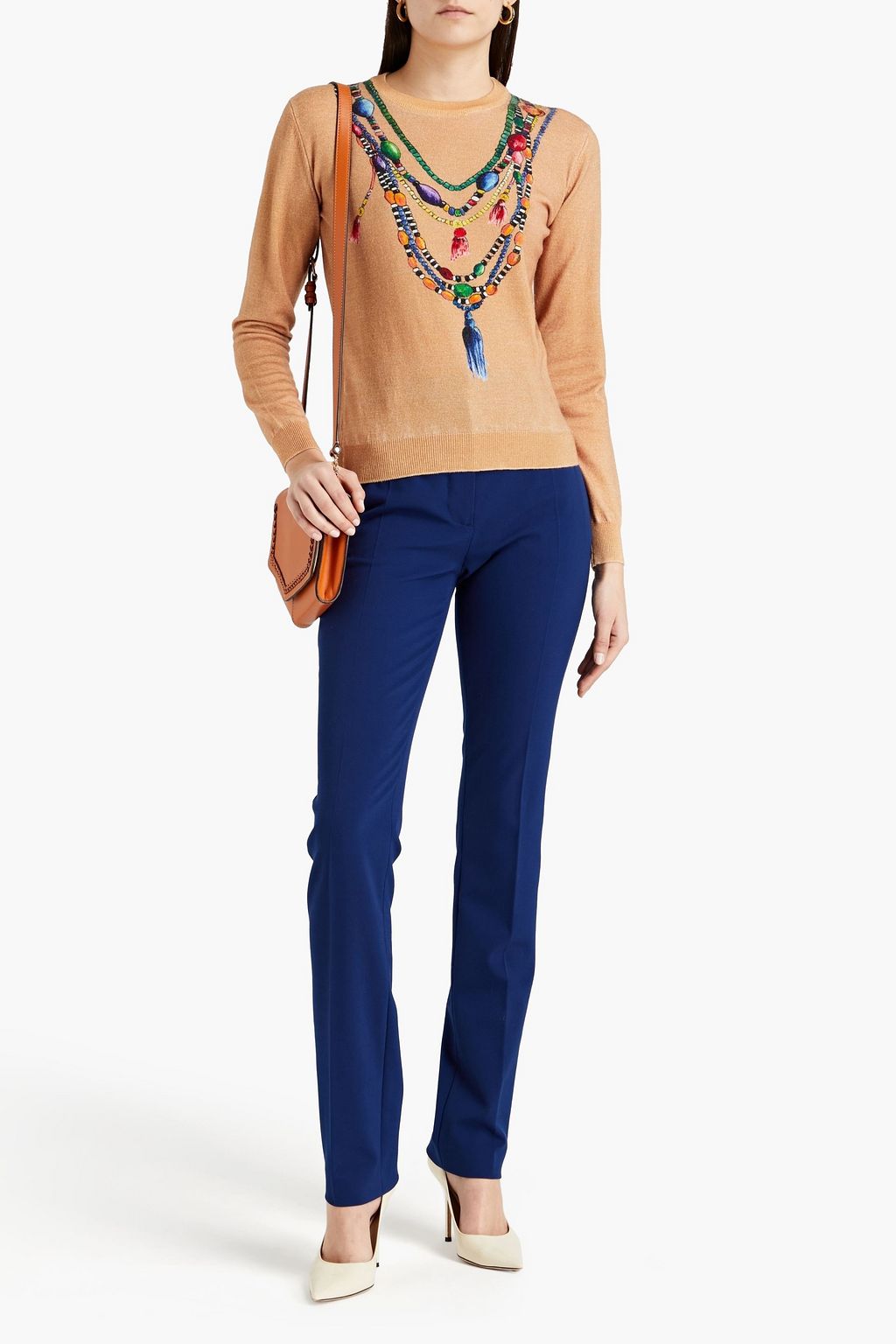 STELLA JEAN Printed merino wool and cashmere-blend sweater