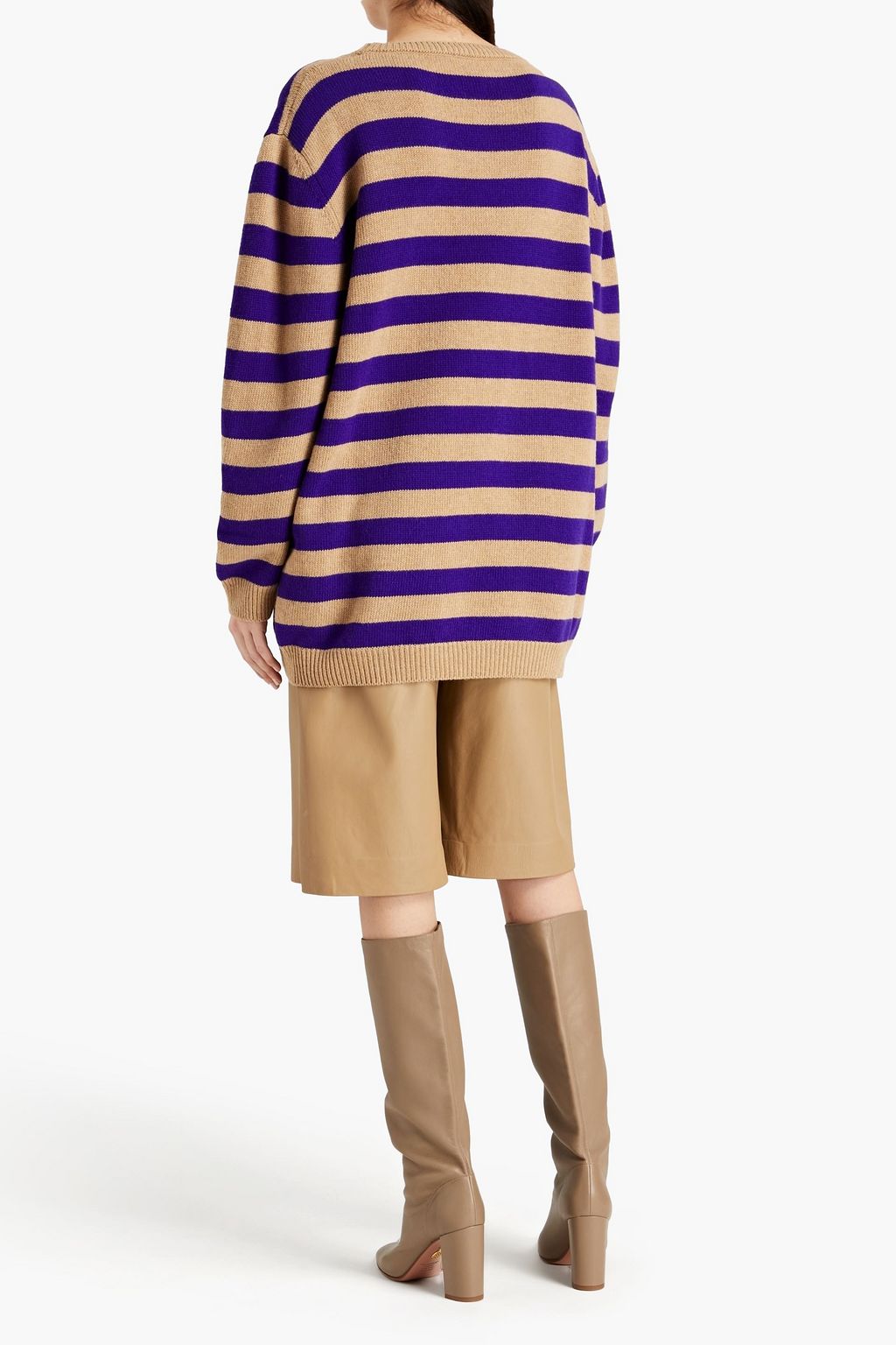 STELLA JEAN Striped merino wool and cashmere-blend sweater