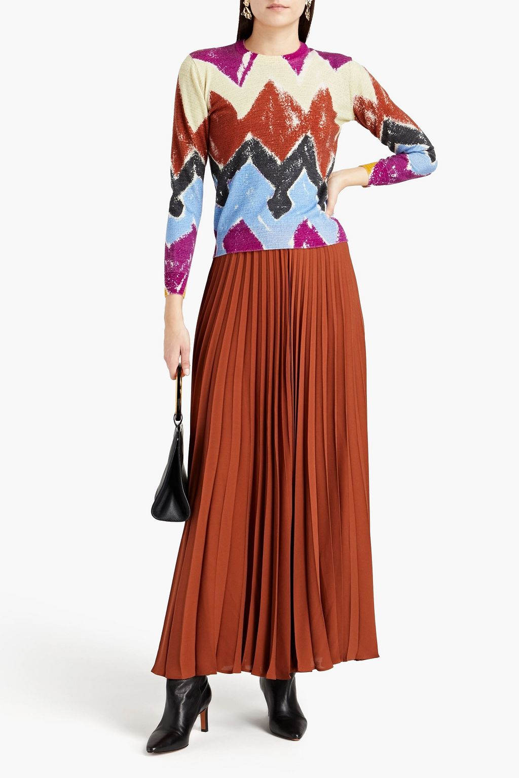 STELLA JEAN Printed merino wool and cashmere-blend sweater