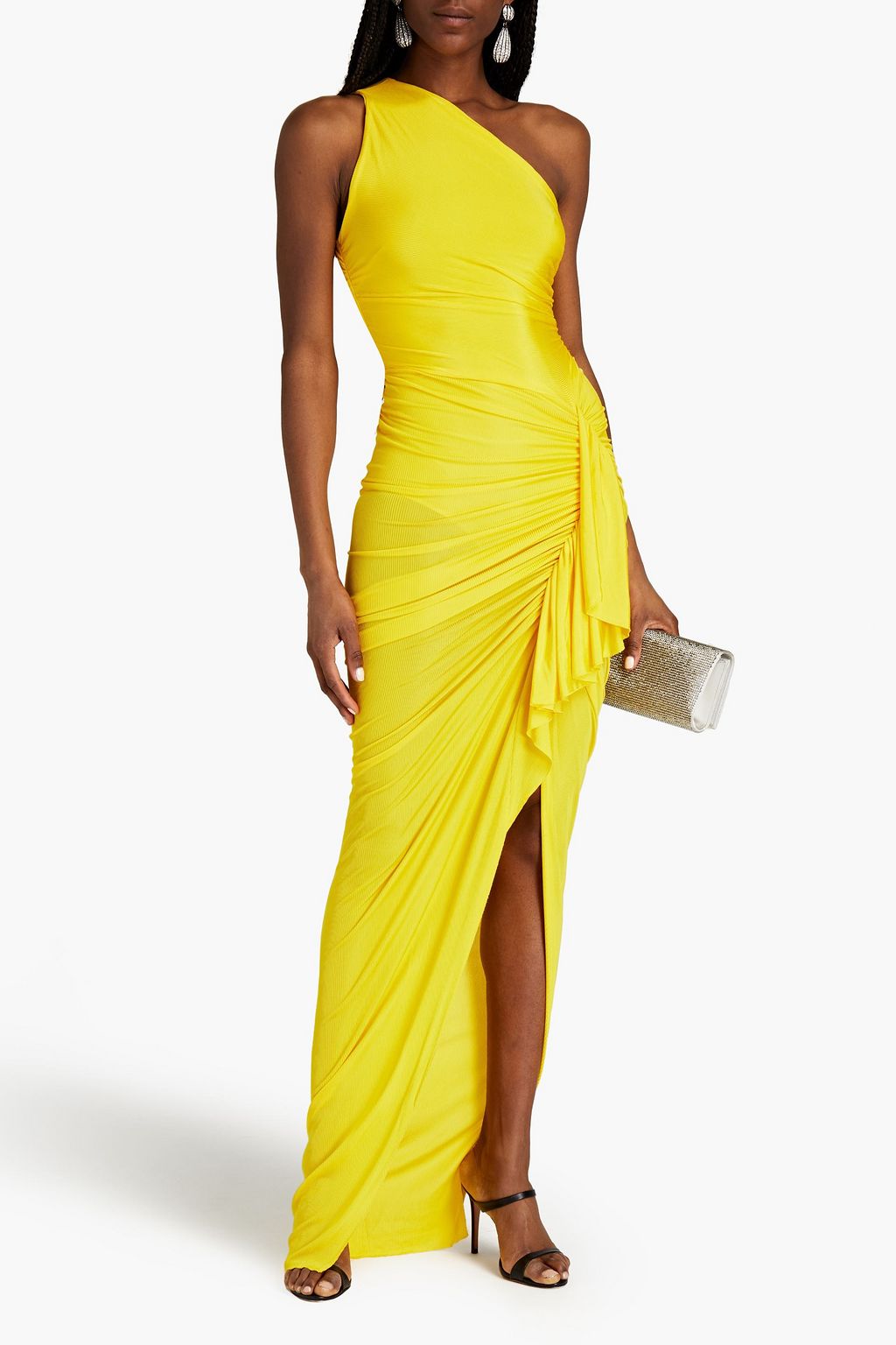 ALEXANDRE VAUTHIER One-shoulder draped ruched stretch-jersey gown