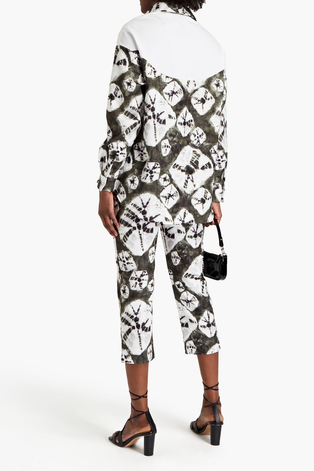 STELLA JEAN Cropped printed jacquard tapered pants