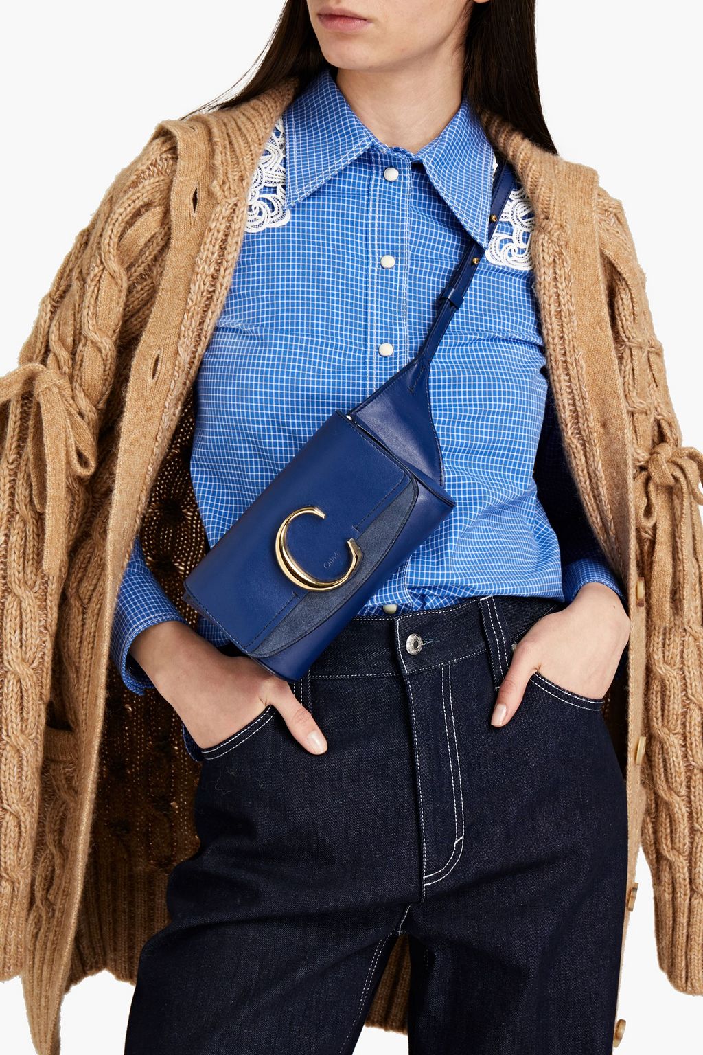 CHLOÉ Suede and leather belt bag