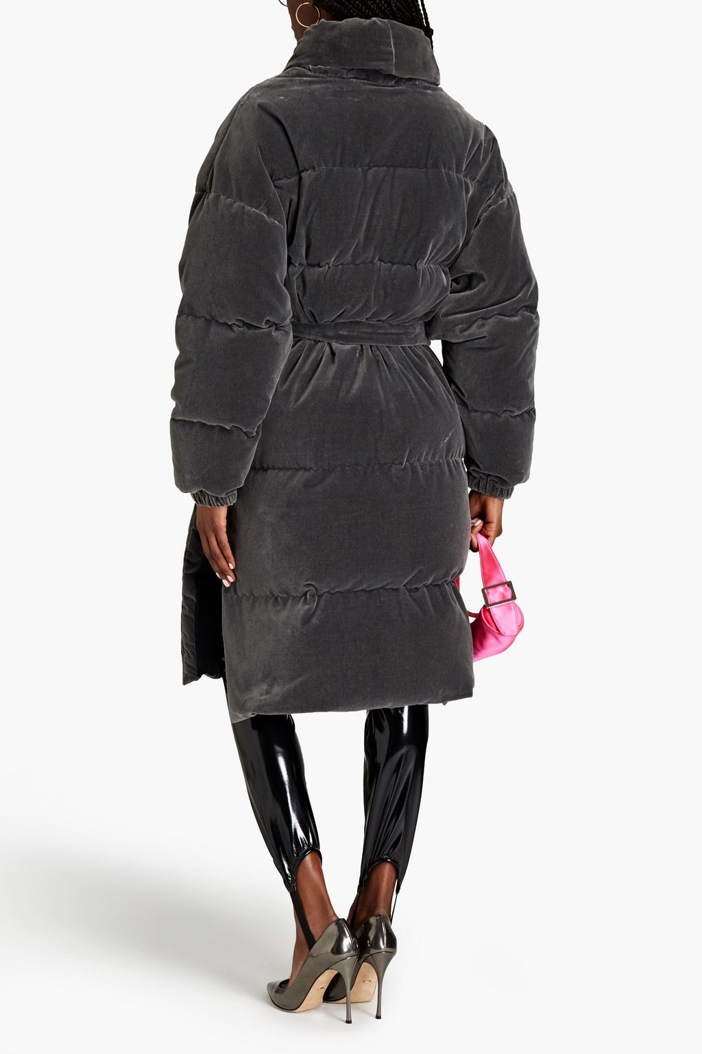 ALEXANDRE VAUTHIER Belted quilted cotton-velvet down coat