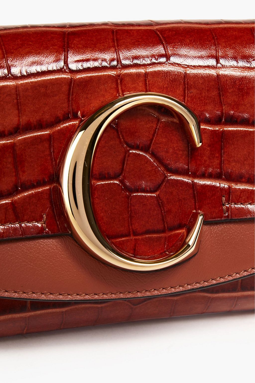 CHLOÉ C クロコ風レザー ベルトバッグ