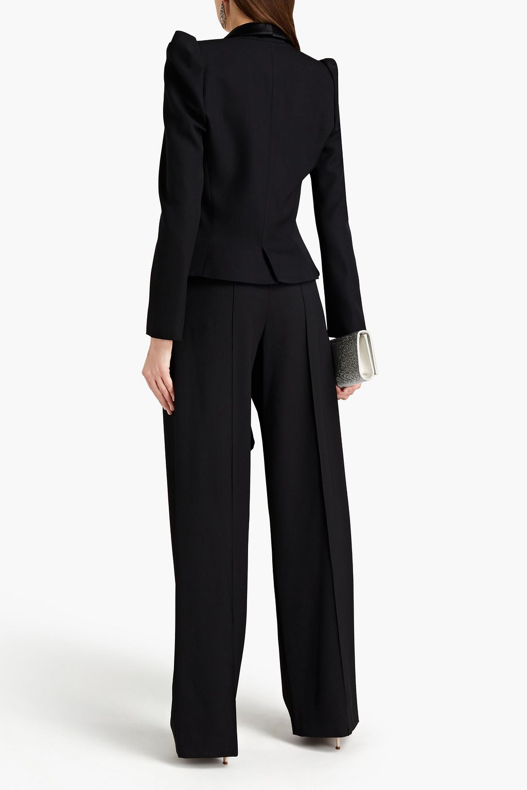 ALEXANDRE VAUTHIER Satin-paneled wool grain de poudre blazer