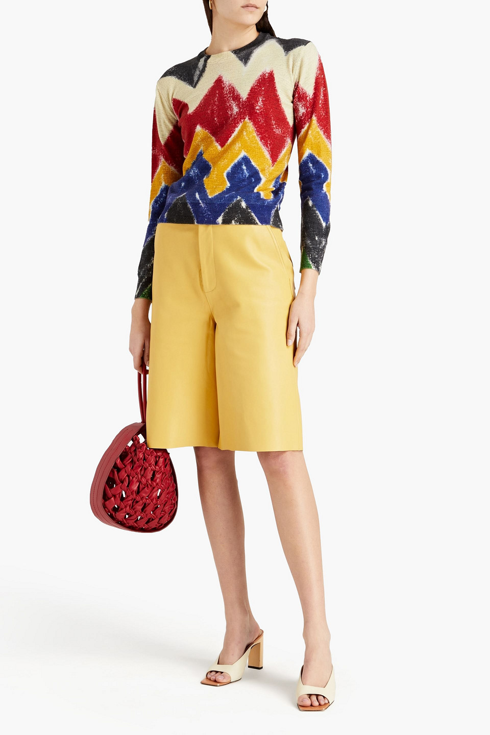 Stella Jean Printed Merino Wool And Cashmere-blend Jumper In Multi