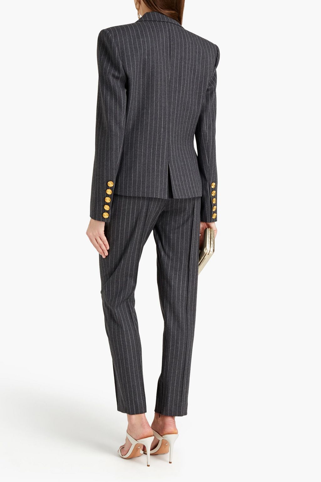 ALEXANDRE VAUTHIER Mélange pinstriped wool-blend blazer
