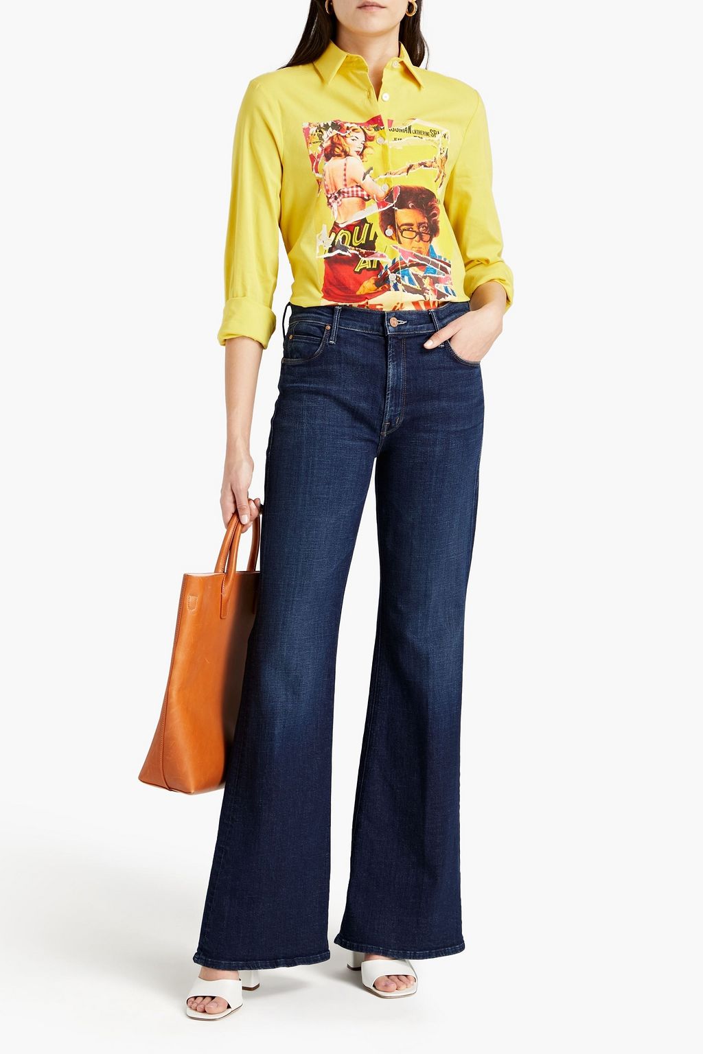 STELLA JEAN Printed stretch-poplin shirt