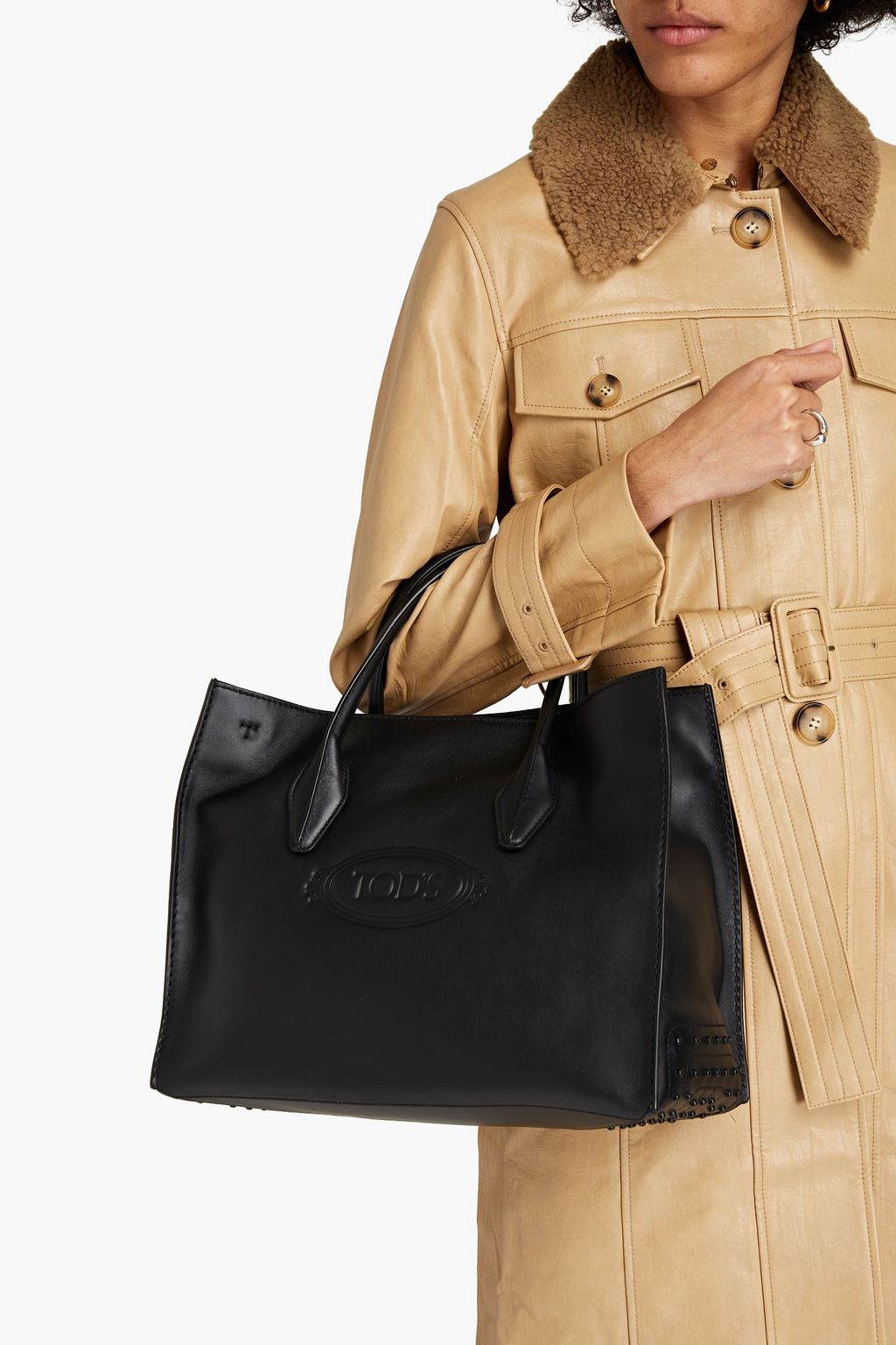 TOD'S Tote Bag aus Leder mit Logoprägung