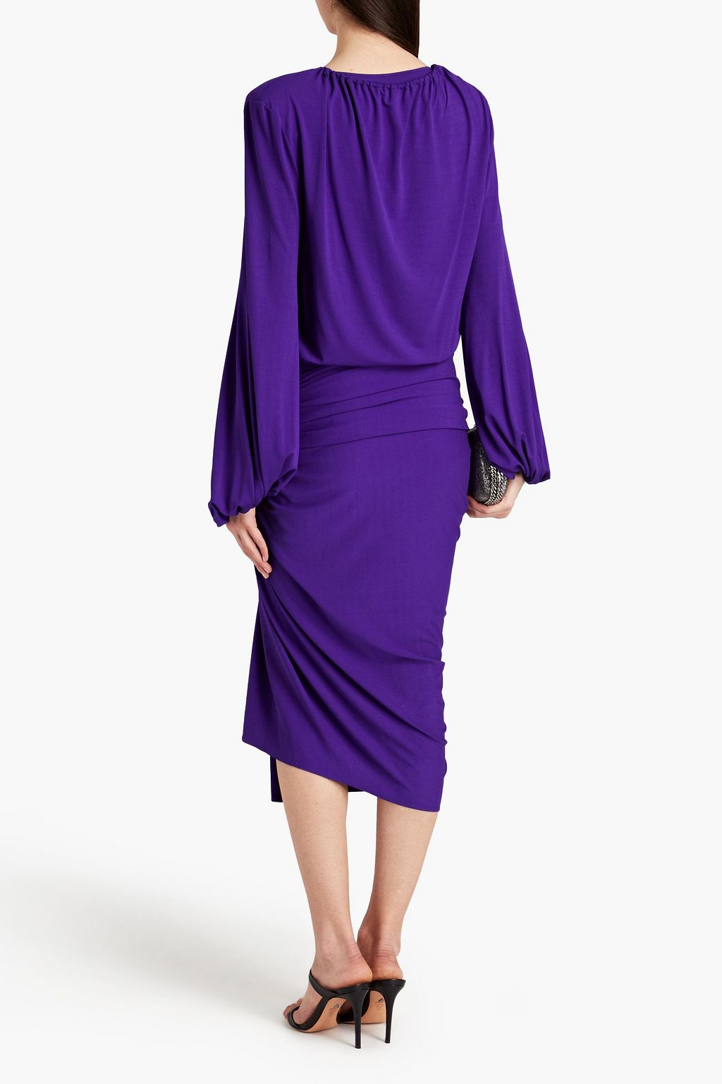 ALEXANDRE VAUTHIER Wrap-effect ruched jersey midi dress