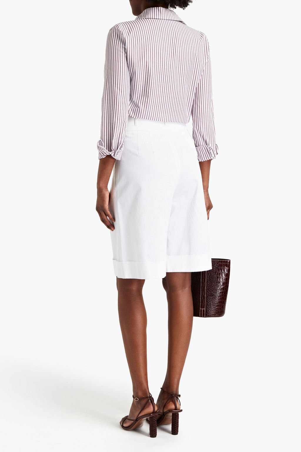 STELLA JEAN Striped cotton-poplin shirt