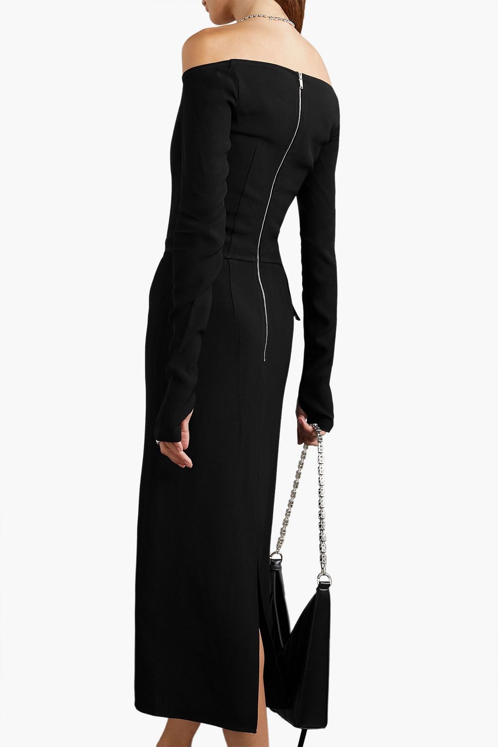 DION LEE Off-the-shoulder layered cady midi dress