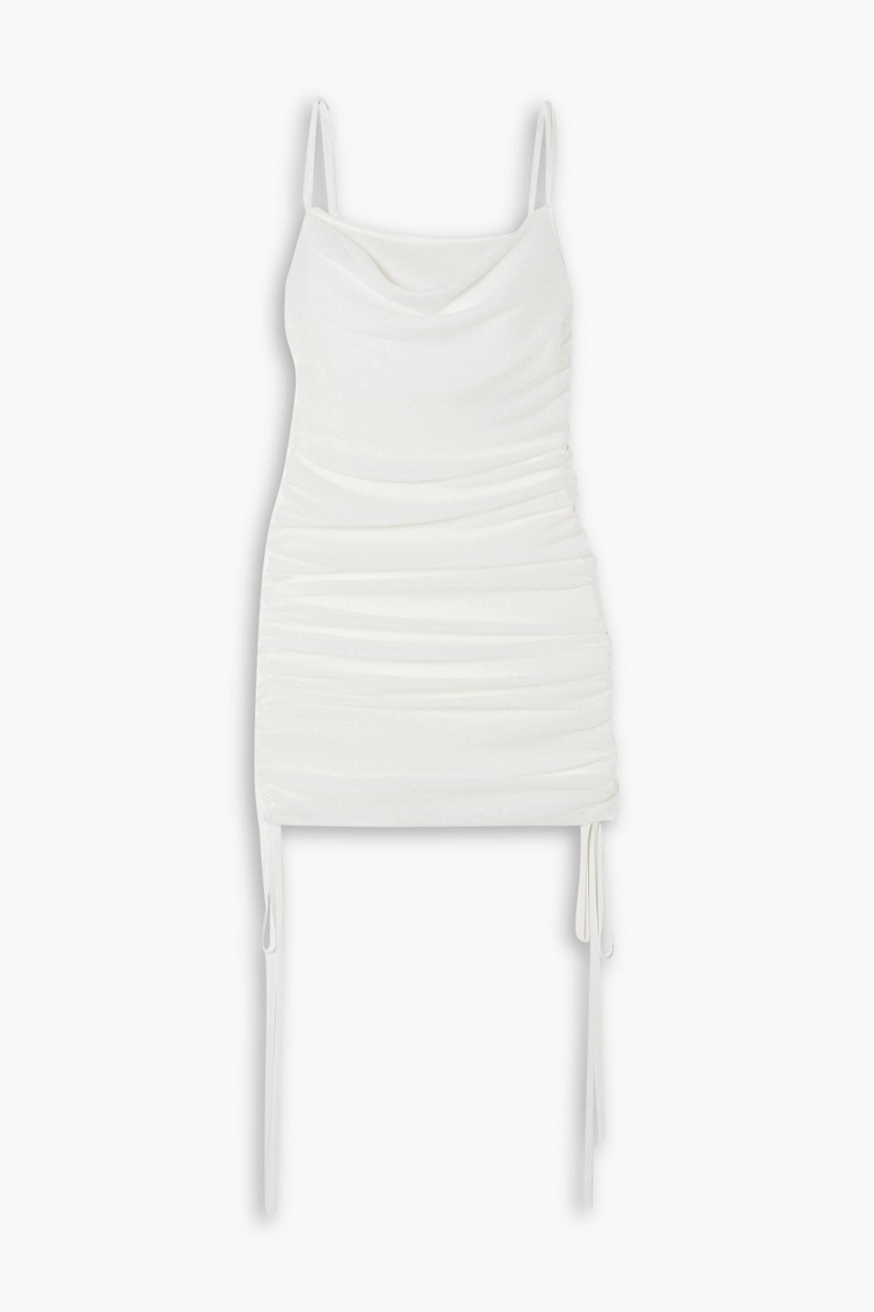 Dion Lee Gathered Open-knit Mini Dress In Ivory