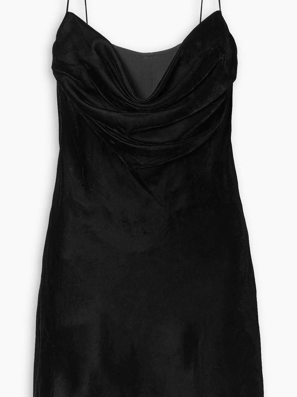 architrave layered velvet and tulle mini dress
