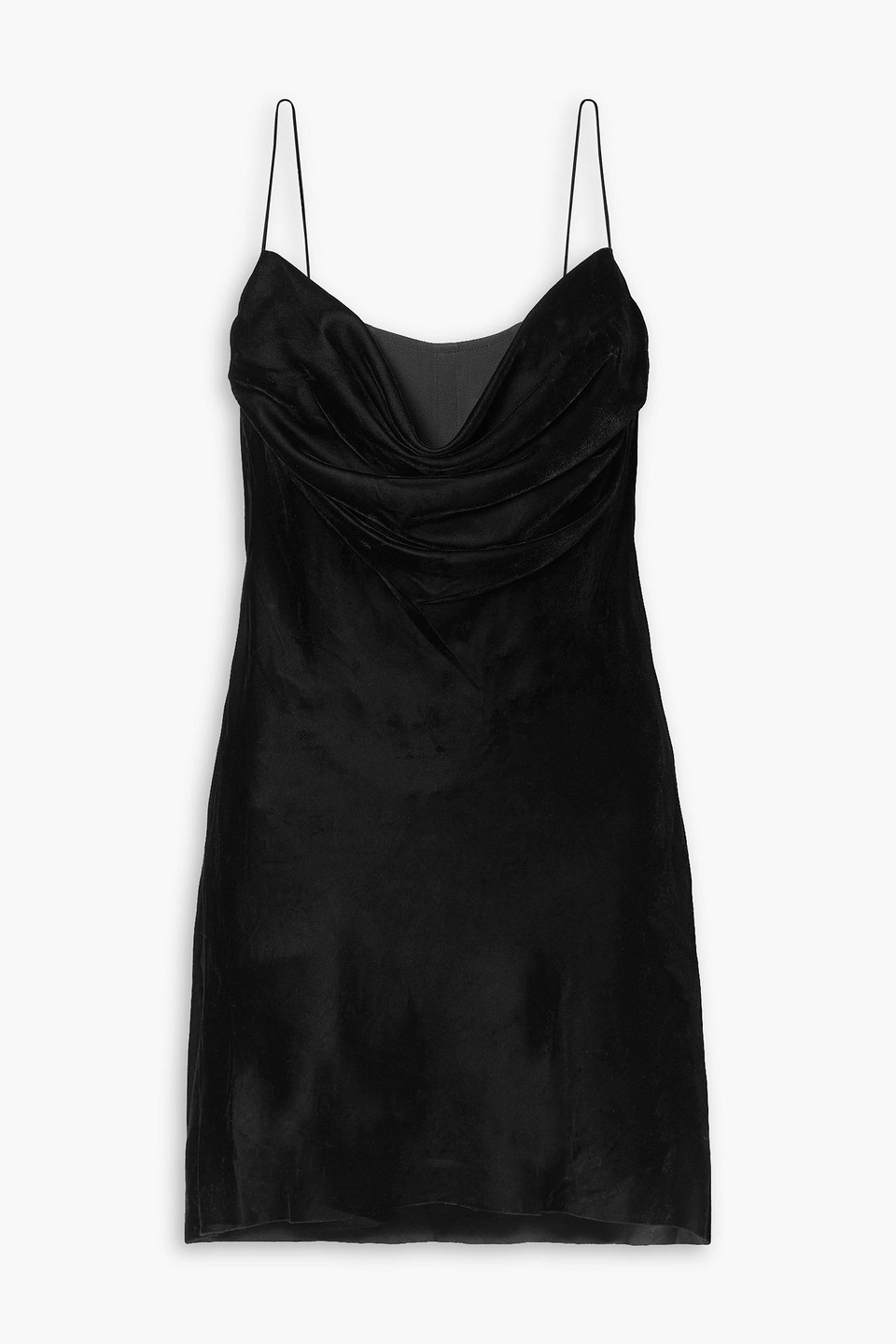 Dion Lee Architrave Layered Velvet And Tulle Mini Dress In Black