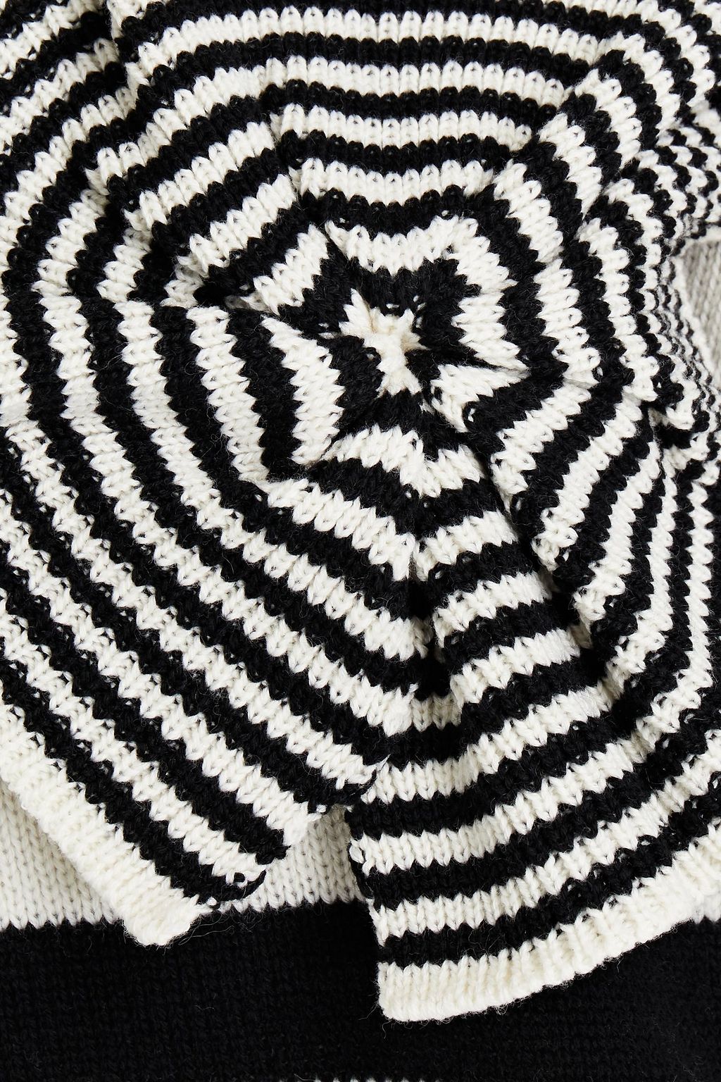 STELLA JEAN Appliquéd striped merino wool and cashmere-blend sweater