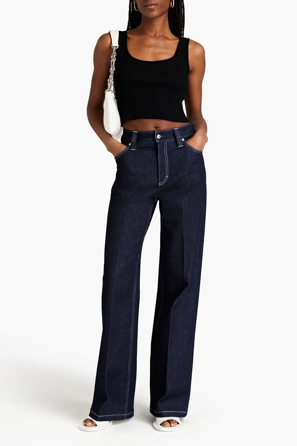 3.1 PHILLIP LIM Cropped ribbed wool-blend tank