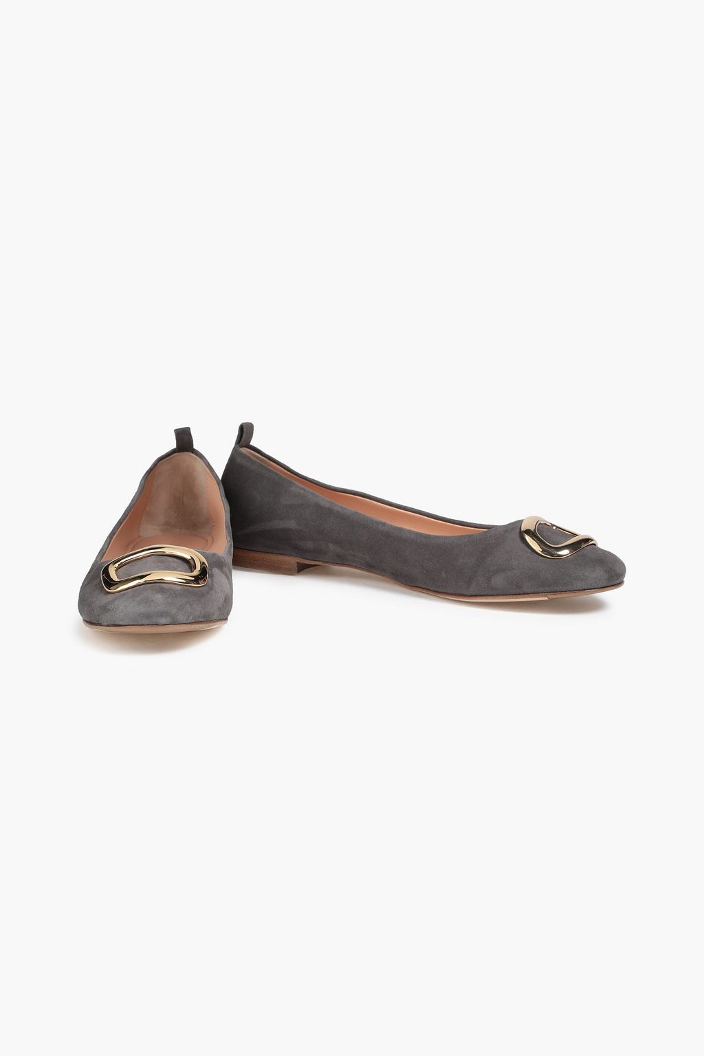 RUPERT SANDERSON Vedette embellished suede ballet flats