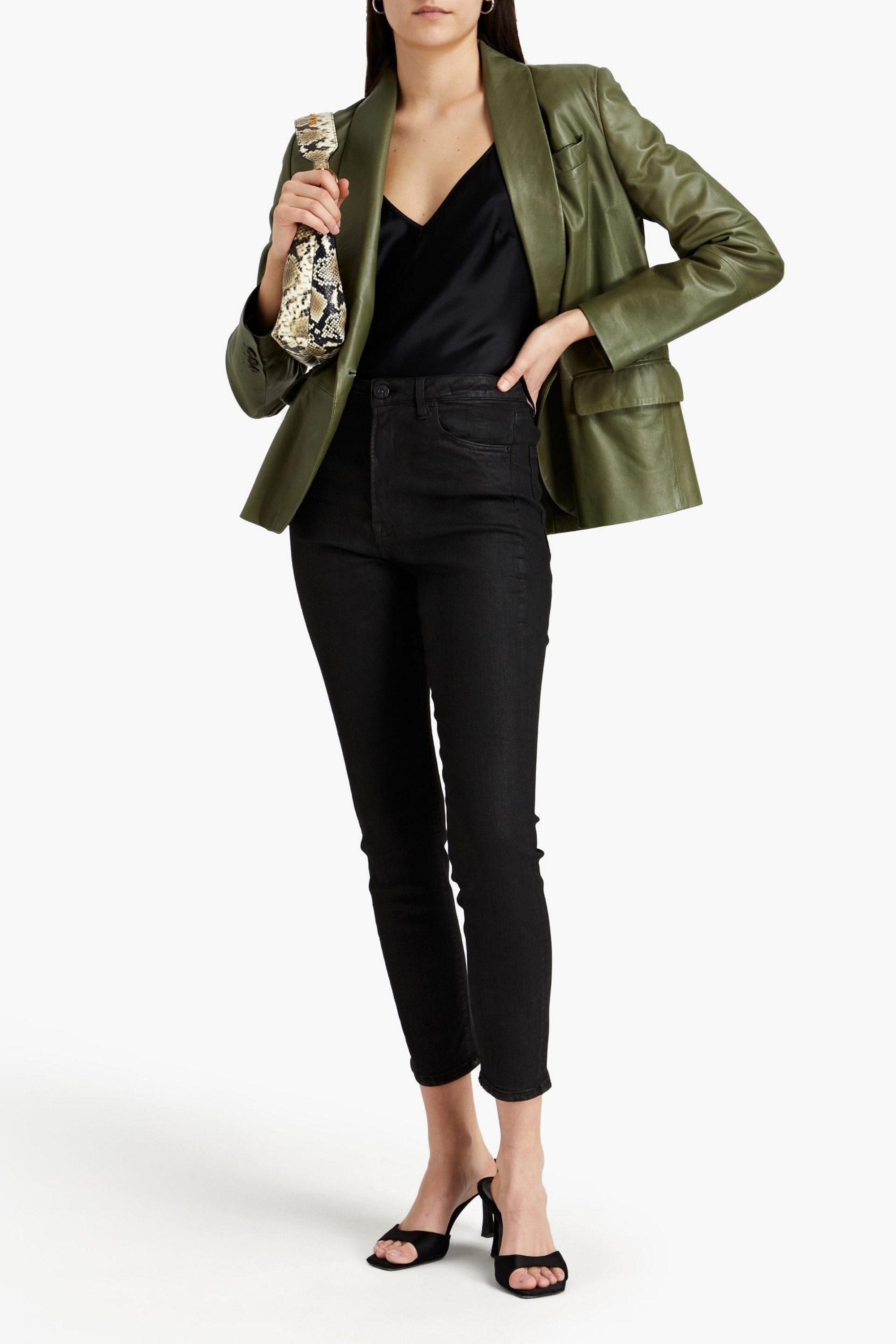 3x1 N.Y.C. Channel Seam coated high-rise skinny jeans