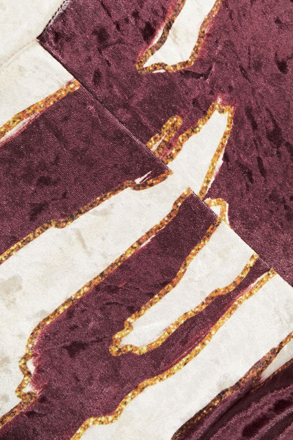 STELLA JEAN Printed crushed-velvet flared pants