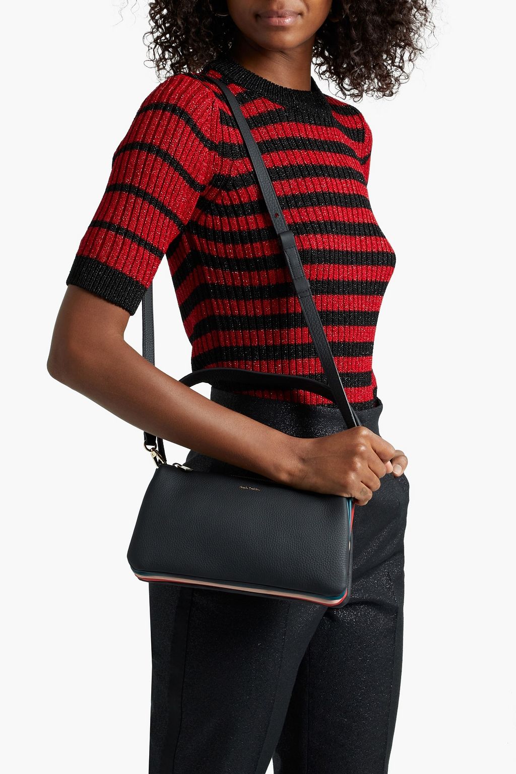 PAUL SMITH Pebbled-leather shoulder bag