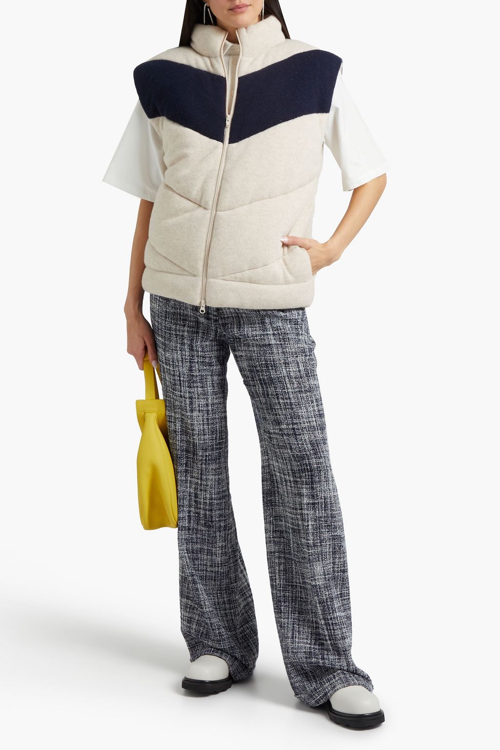 3.1 PHILLIP LIM Two-tone quilted wool-blend vest