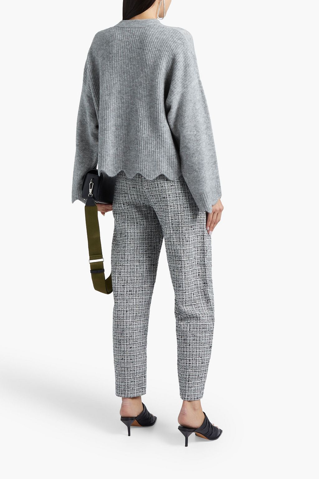 3.1 PHILLIP LIM Scalloped mélange brushed knitted sweater