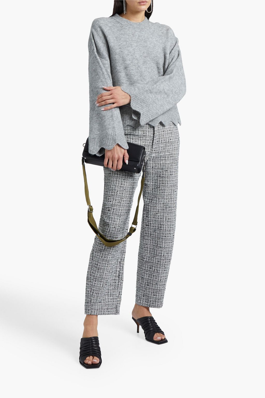 3.1 PHILLIP LIM Scalloped mélange brushed knitted sweater