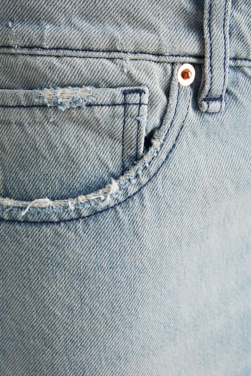 3X1 NYC Sabina distressed mid-rise straight-leg jeans