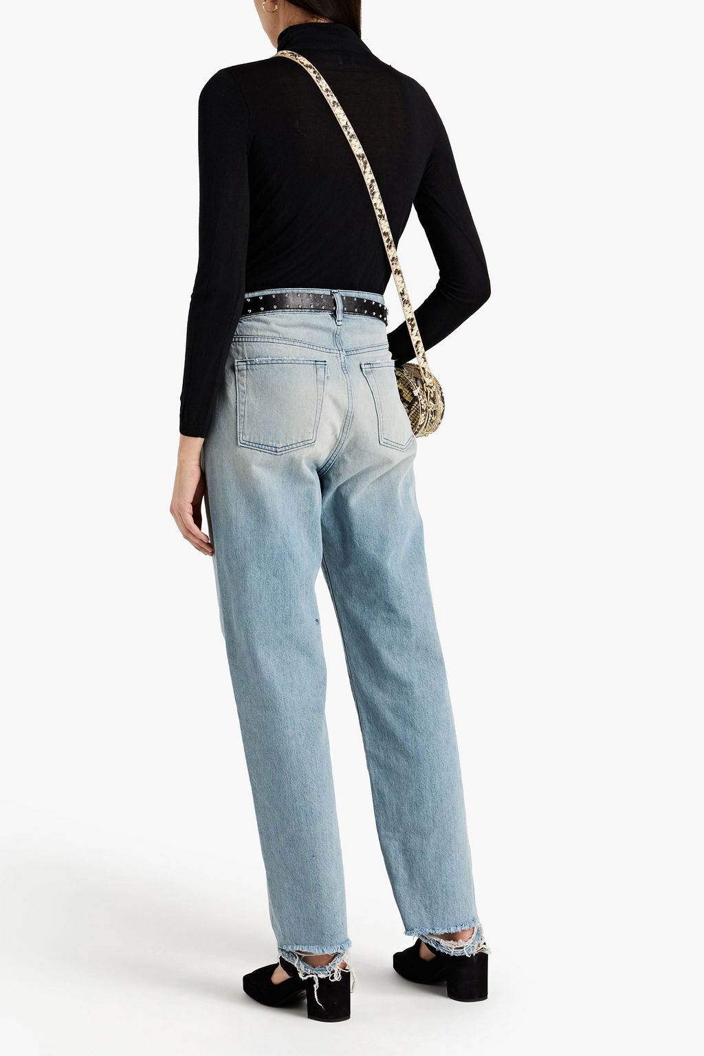 3X1 NYC Sabina distressed mid-rise straight-leg jeans