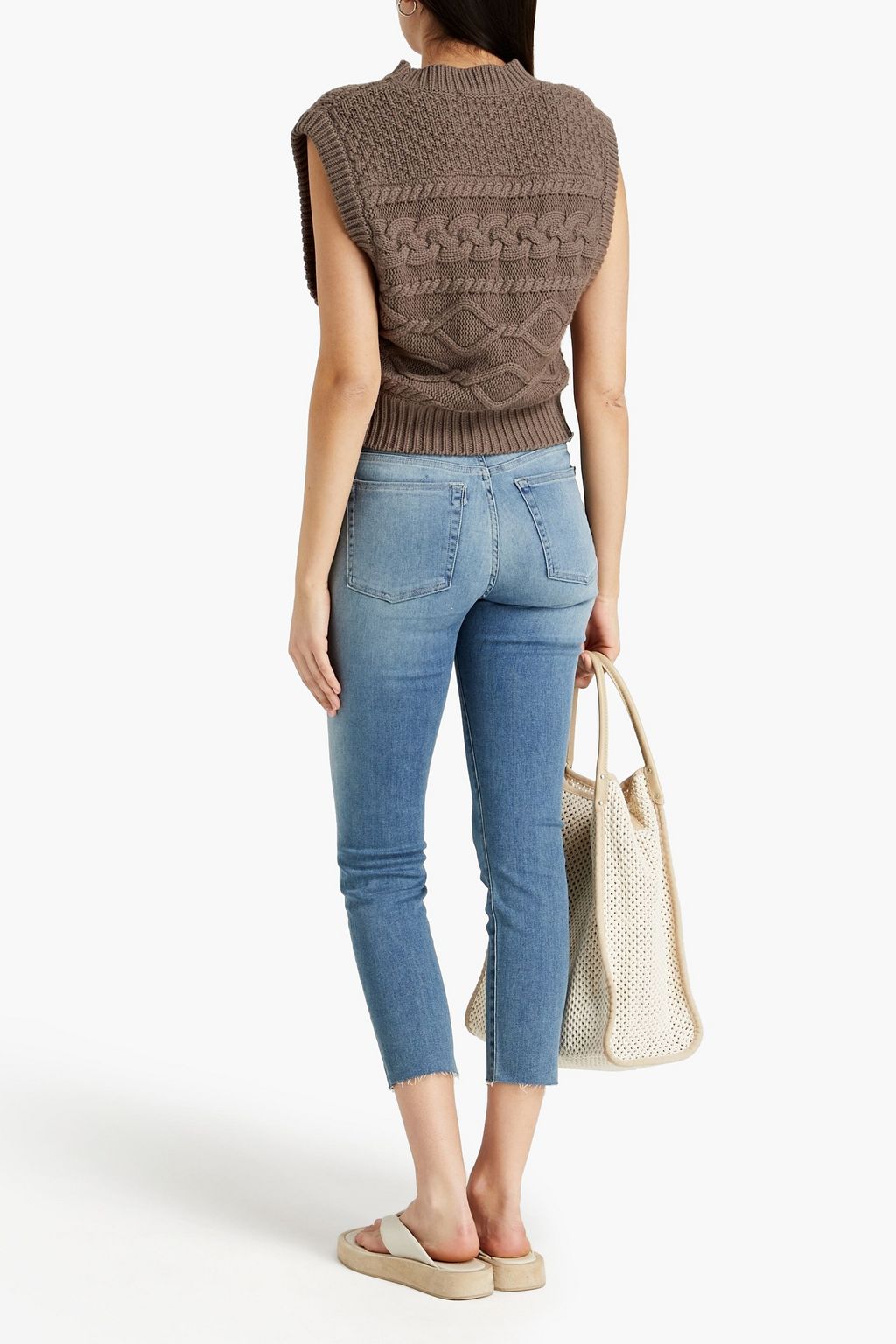 3X1 NYC Cropped frayed mid-rise skinny jeans