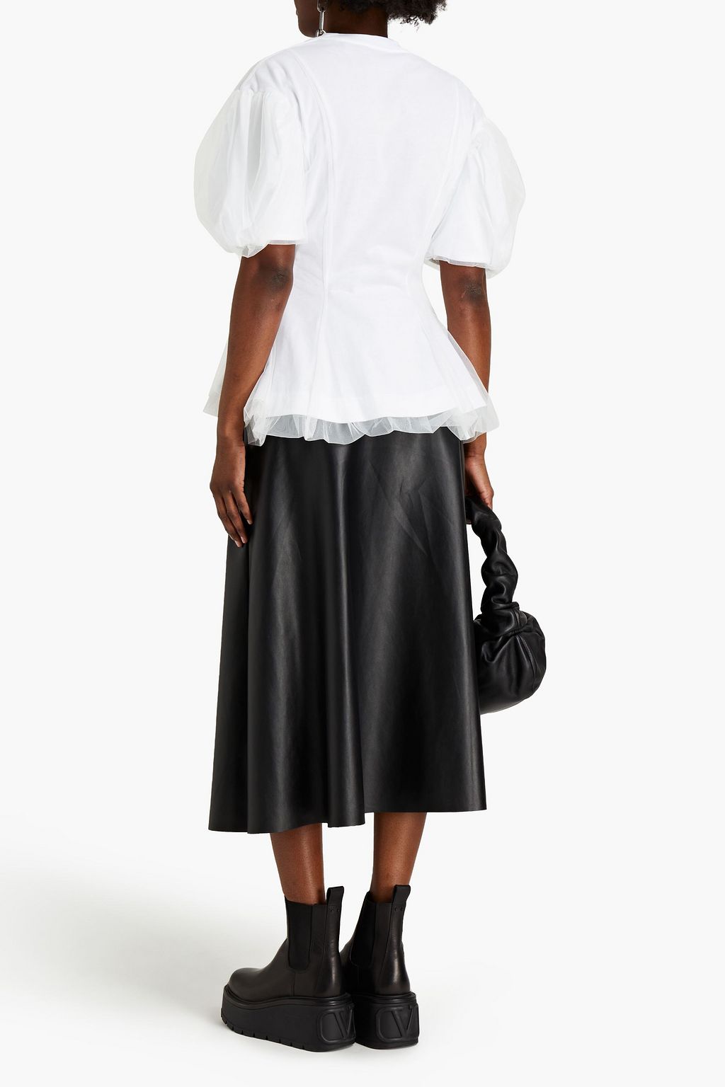 SIMONE ROCHA Layered tulle and Supima cotton-jersey top