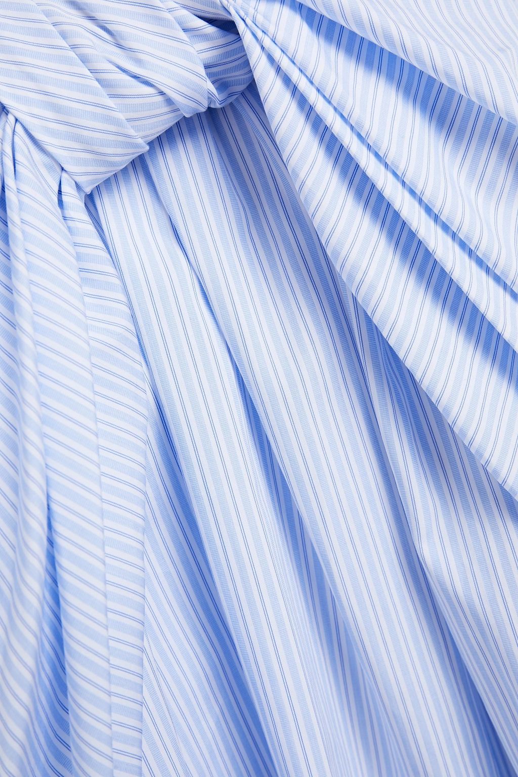 SIMONE ROCHA Bow-embellished pleated striped cotton top
