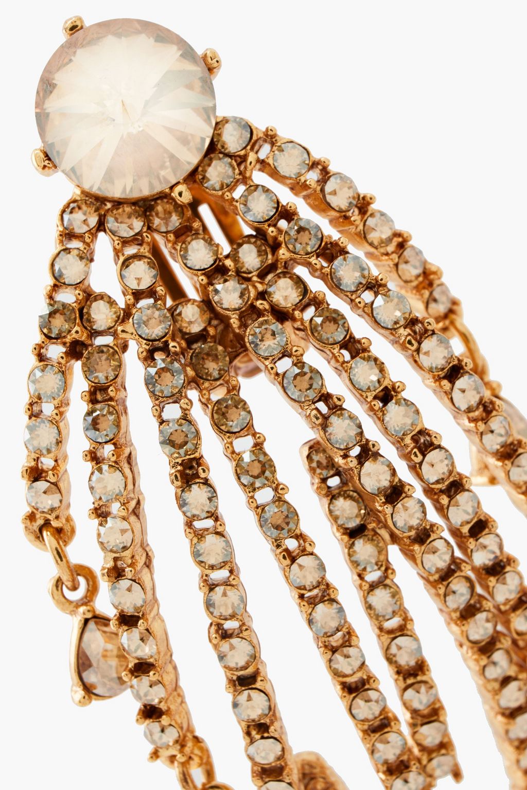 OSCAR DE LA RENTA Gold-tone crystal earrings
