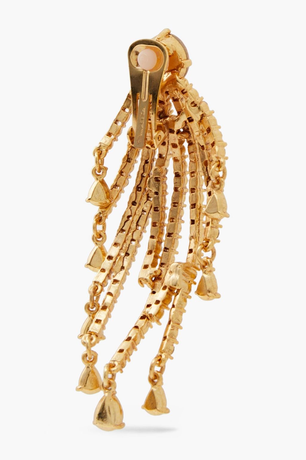 OSCAR DE LA RENTA Gold-tone crystal earrings