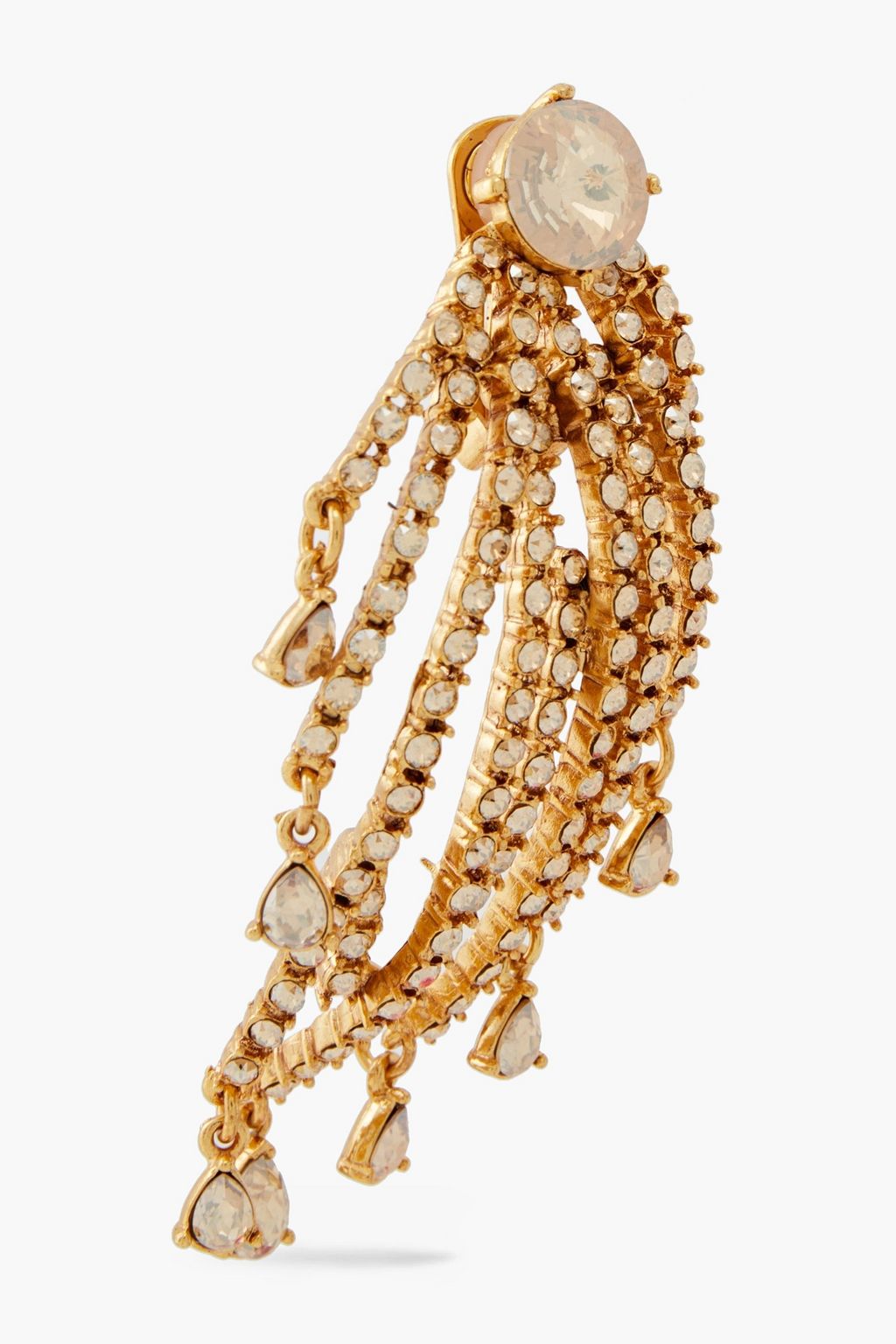 OSCAR DE LA RENTA Gold-tone crystal earrings