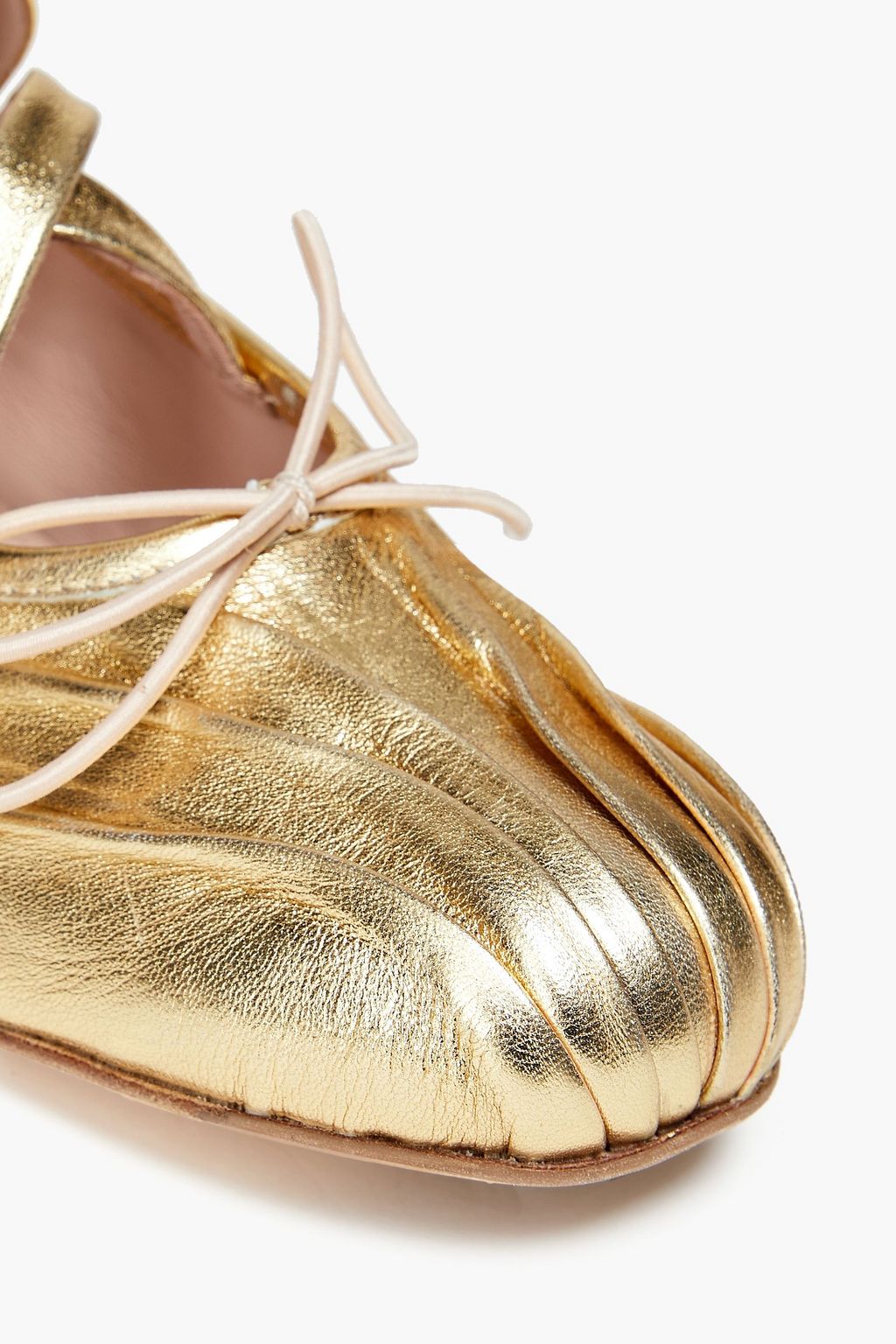SIMONE ROCHA Embellished metallic leather ballet flats
