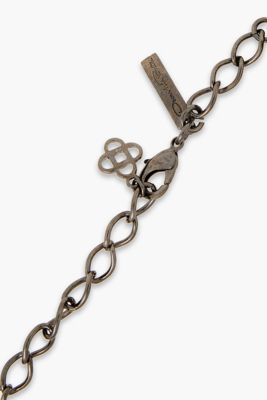 OSCAR DE LA RENTA Gunmetal-tone crystal necklace