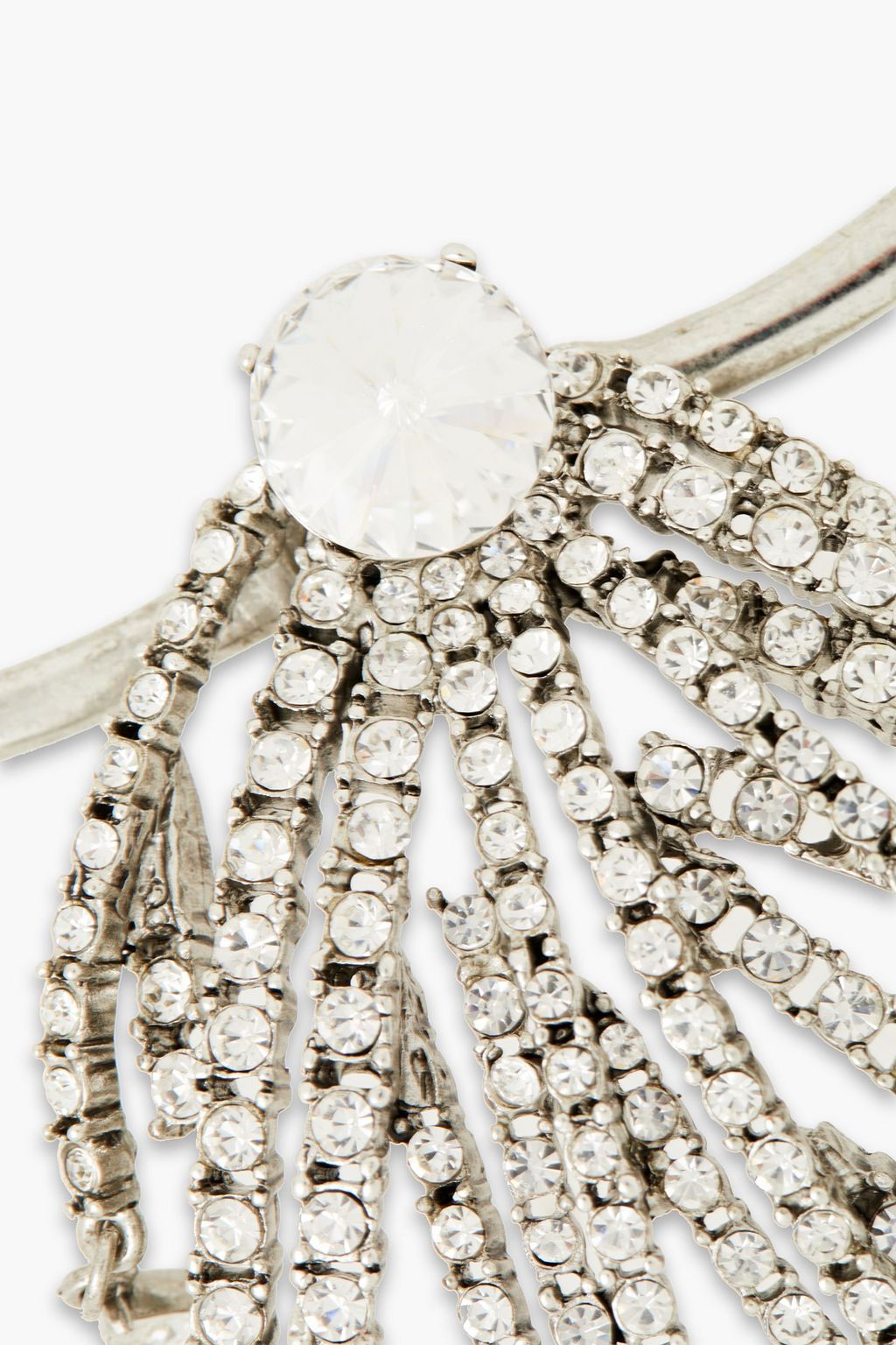 OSCAR DE LA RENTA Silver-tone crystal necklace