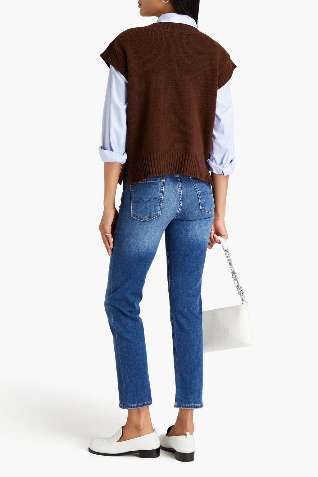 7 FOR ALL MANKIND 하이라이즈 크롭 스트레이트 레그 진