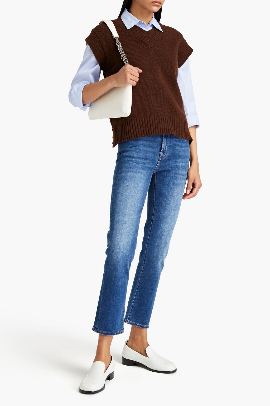 7 FOR ALL MANKIND 하이라이즈 크롭 스트레이트 레그 진