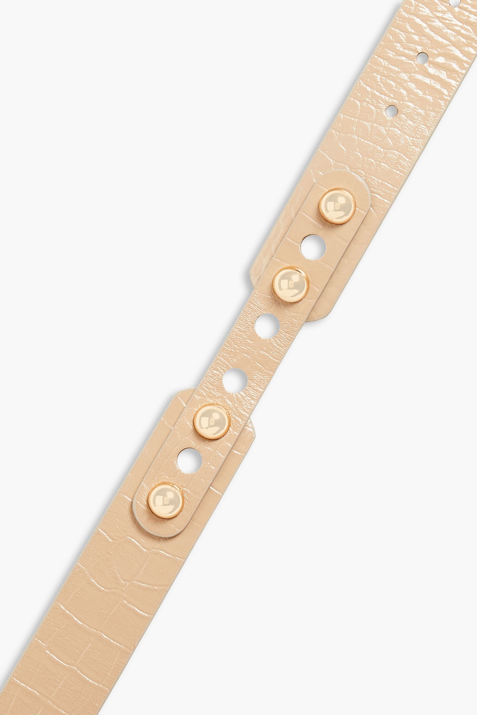 Dodo Bar Or Liam Studded Croc-effect Leather Belt