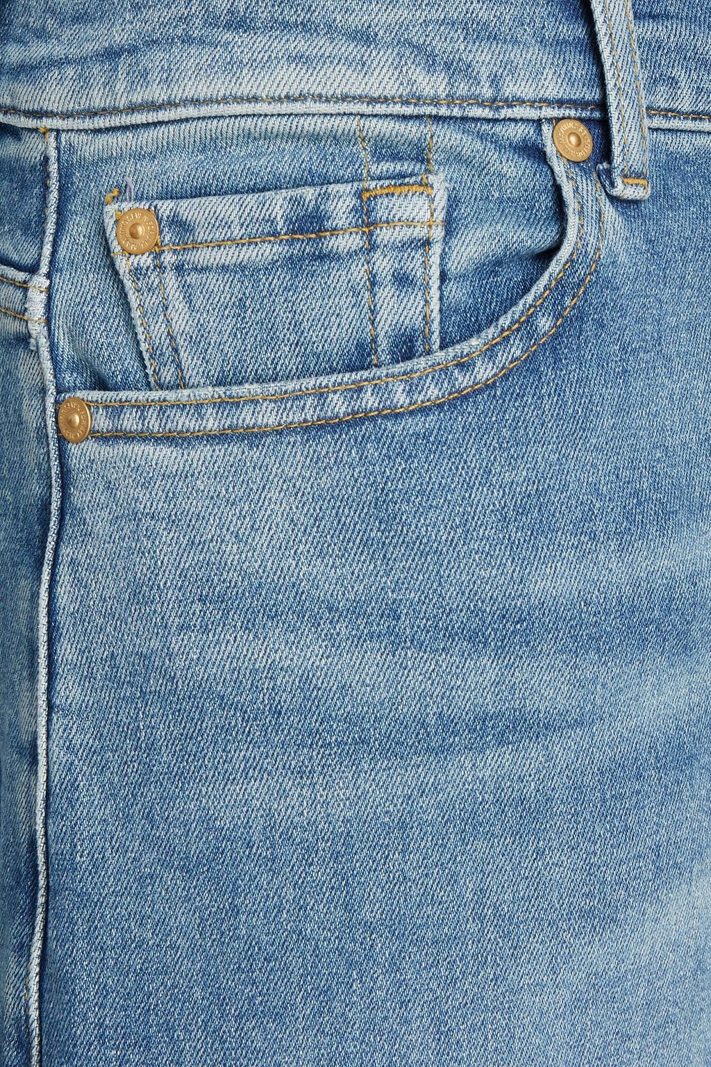 7 FOR ALL MANKIND Zoey frayed high-rise wide-leg jeans