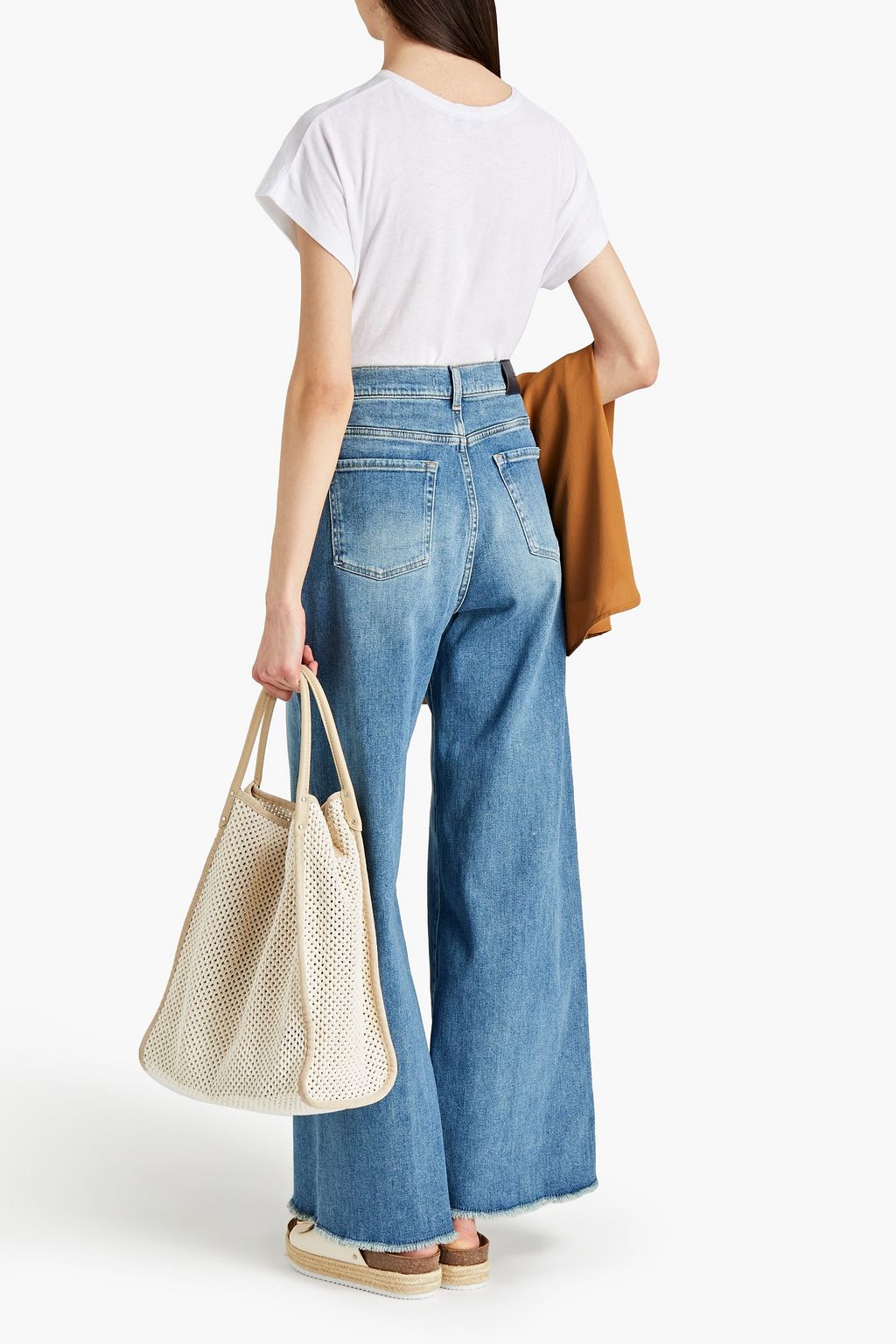 7 FOR ALL MANKIND Zoey frayed high-rise wide-leg jeans