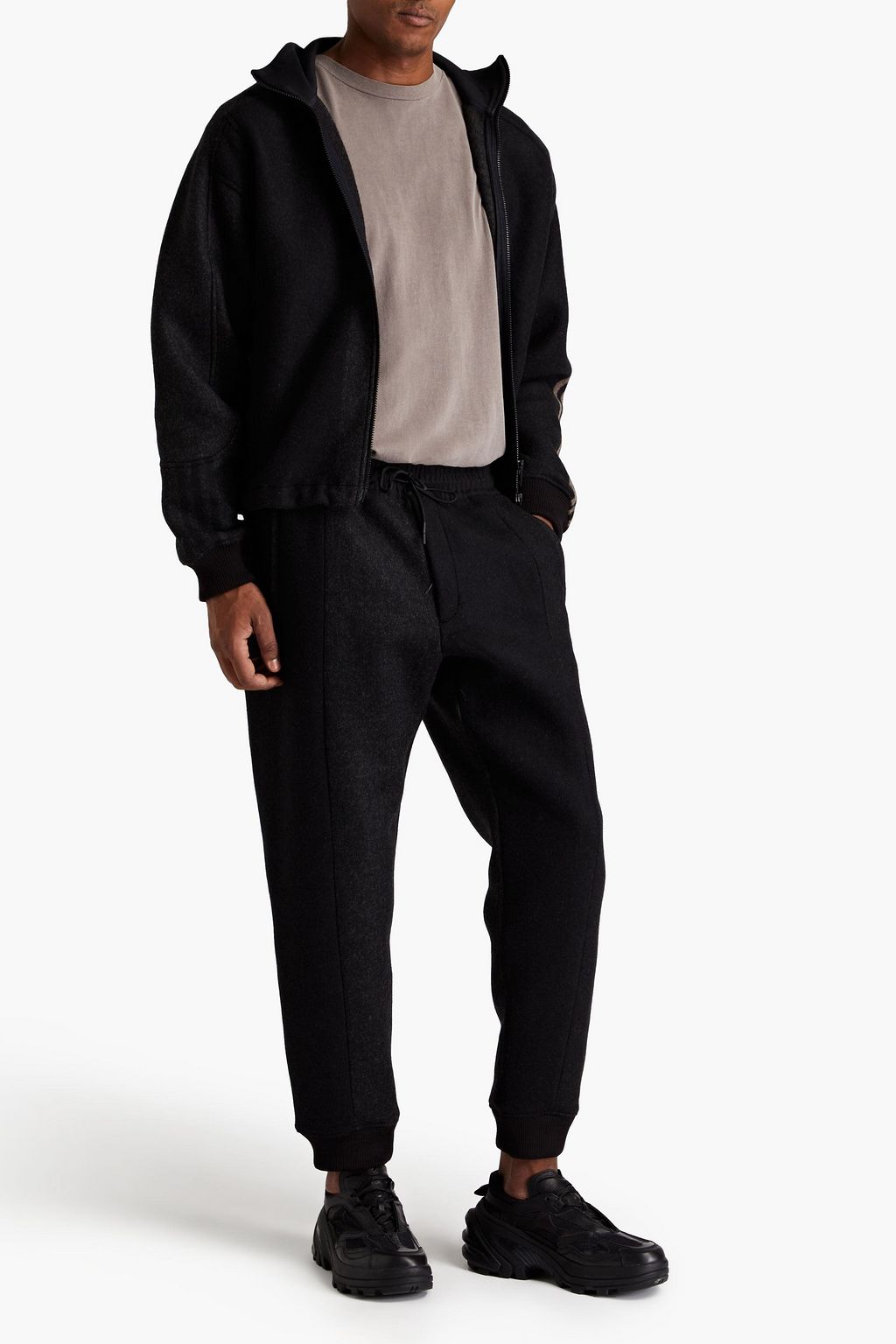 Y-3 Wool-blend felt sweatpants