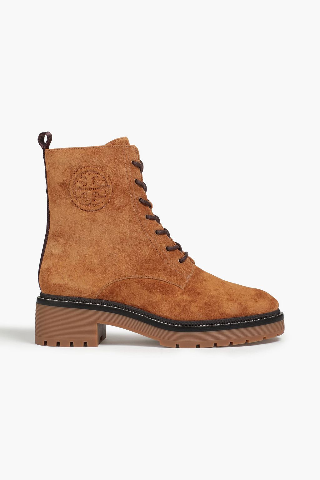 TORY BURCH Miller embossed suede combat boots | Sale up to 70% off | THE  OUTNET