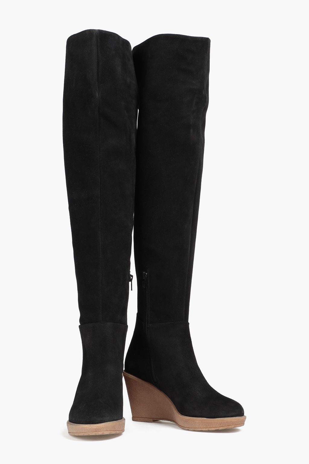 CLAUDIE PIERLOT Suede wedge over-the-knee boots